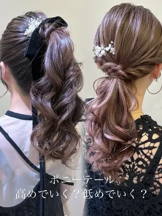 ロング ヘアアレンジ times salon所属・ボウ🪞ヘアセット /マツパ/眉毛のマツエク・マツパデザイン