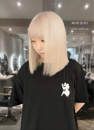 ミディアム カラー 韓国🇰🇷レイヤー 映える顔周り🩷のヘアスタイル