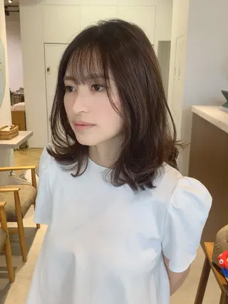 ミディアム カラー ボブ/大人ヘア k-two濱田のヘアスタイル