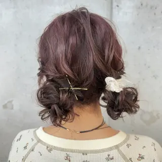 ミディアム ヘアアレンジ ヘアアレンジ 🌻あやみん🌻のヘアスタイル