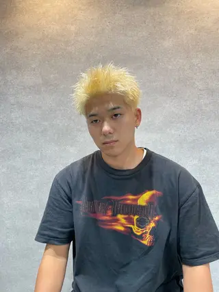 ショート カラー メンズ 垢抜けハイトーン☀/ 笑顔の美容師/しゅんのヘアスタイル