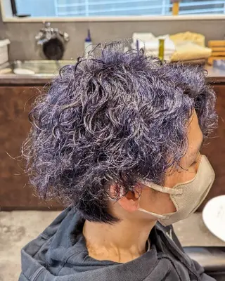 ミディアム メンズ パーマ カラー PRO・HAIR・TEC所属・田中 佑磨のヘアスタイル