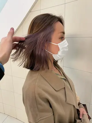 ショート カラー ケアブリーチ/ エクステ/レイヤーのヘアスタイル