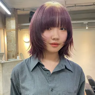 ミディアム カラー Kaede/ ハイトーンカラーのヘアスタイル