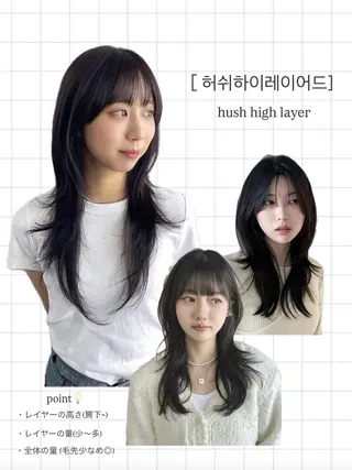 セミロング 元平 未祐のヘアスタイル