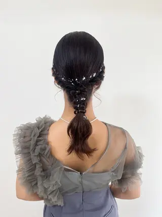 セミロング ヘアアレンジ ヘアセットサロン /上坪愛美のヘアスタイル