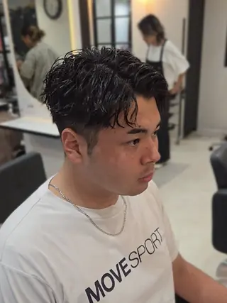 メンズ ショート パーマ Lapis 名古屋駅前店所属・LEN名古屋/パーマ メンズ特化美容師のヘアスタイル