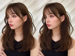 セミロング カラー 山崎/ボブ縮毛矯正 レイヤー髪質改善のヘアスタイル