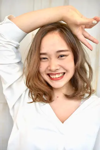 ミディアム カラー hair resort terrasse所属・長尾 圭のヘアスタイル