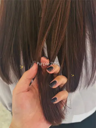 セミロング カラー オト/レイヤー/ 暖色カラーのヘアスタイル