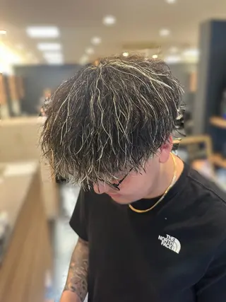 カラー パーマ メンズ 💈メンズサロン シャドウパーマ大募集のヘアスタイル
