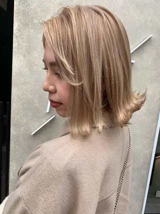 ミディアム カラー 酸性ストレート・ メンズ 三原 楊子のヘアスタイル