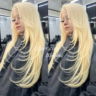 ロング カラー シールエクステ特化 ハイトーン、NANAのヘアスタイル