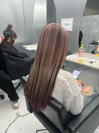 ロング カラー 👑垢抜け韓国ヘア ハッシュカット唯澄のヘアスタイル