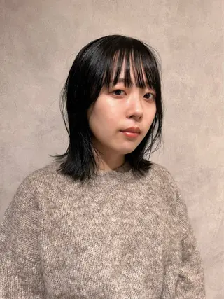 ミディアム カラー ayano🍒パーマ 暖色カラーのヘアスタイル