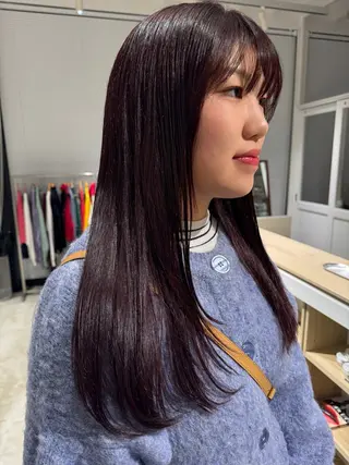 ロング カラー 中野 遥のヘアスタイル