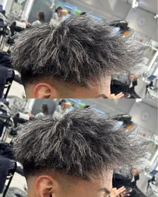 ショート カラー メンズ onyx所属・表参道/フェード・ メッシュ・ハイトーンのヘアスタイル