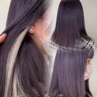 カラー RIO🩶NEXT/ エクステ/ハイトーンのヘアスタイル