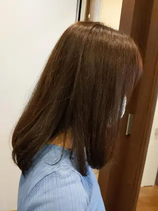 セミロング カラー 髪質改善&白髪ぼかし カラー♡店長みやけ♡のヘアスタイル