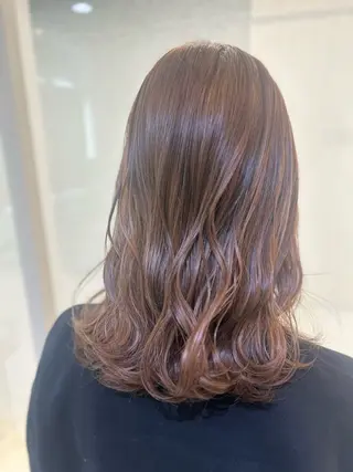 ミディアム カラー 艶質改善/縮毛矯正 ササキナツミのヘアスタイル