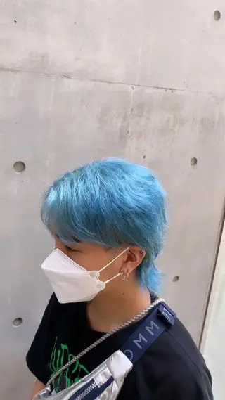 メンズ 透明感ブリーチ/ メンズパーマのヘアスタイル