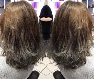 セミロング カラー シールエクステ⭐️ オオミタクヤのヘアスタイル