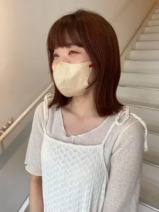 ミディアム カラー アオイ🩵暖色 /まろやかカラーのヘアスタイル