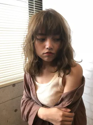 ミディアム カラー パーマ ヘアアレンジ メンズ キッズ ネイル マツエク・マツパ premier modelsのヘアスタイル