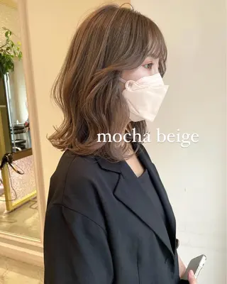 ミディアム カラー 小原 侑花のヘアスタイル