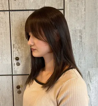 セミロング カラー 顔まわり/オフィス カラー/青栁優🔆のヘアスタイル