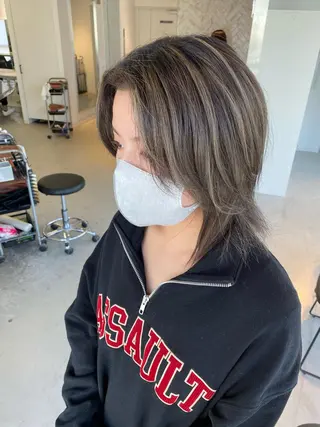 ミディアム カラー 💎夏葵 ハイライト /デザイン特化のヘアスタイル