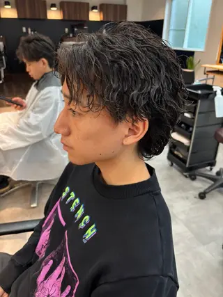 パーマ メンズ 関/ニュアンスパーマ メンズカット/千葉駅のヘアスタイル