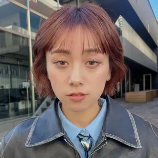 ショート カラー ブリーチ/暖色/ ダブルカラー/ゆきなのヘアスタイル