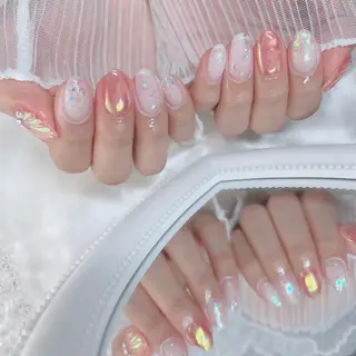 ロング カラー キッズ ネイル マツエク・マツパ アイブロウ merci nail所属・merci nailのネイルデザイン