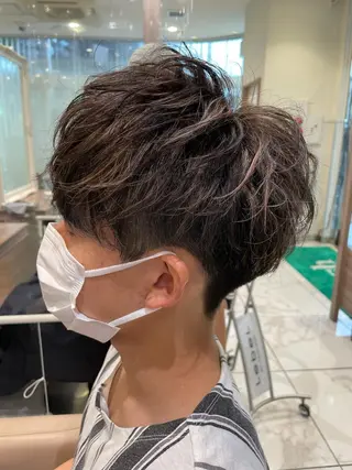 ショート カラー メンズ 【メンズ縮毛矯正】 田中秀斗のヘアスタイル