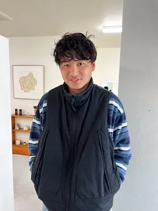 ショート パーマ メンズ メンズハイトーン/栄 /イトウタケルのヘアスタイル