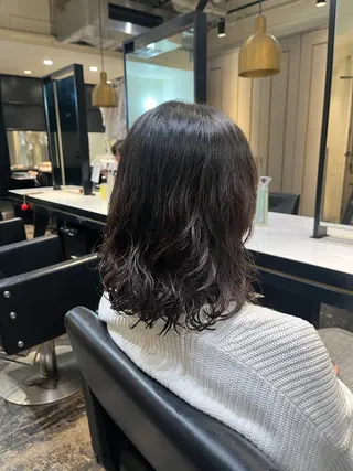ミディアム パーマ 矯正/パーマ/ボブ/ ショート/安松龍一のヘアスタイル