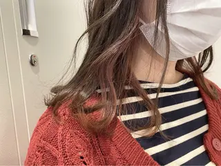 ロング カラー ブリーチなしWカラー /酸性ストレート河本のヘアスタイル