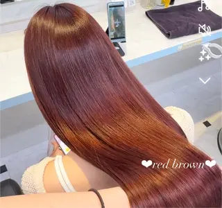 ロング カラー ブリーチなし🍒中韓 /暖色系🍒のヘアスタイル
