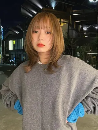 ミディアム カラー Toiro所属・ハイトーン/艶カラー /髪質改善/近澤✂︎のヘアスタイル
