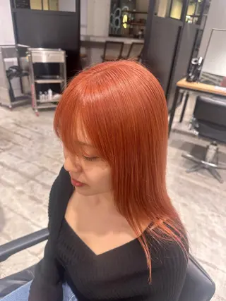 ミディアム 🌷モア 🌷暖色カラー・ボブのヘアスタイル