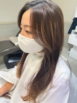 ロング カラー ヘアアレンジ マツエク・マツパ 💎耳ツボジュエリー ×銀座美容室💎のヘアスタイル