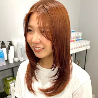セミロング 暖色/ボブ/吉岡美音 GIEN NU茶屋町のヘアスタイル