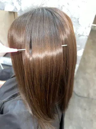 セミロング 髪質改善カラー🎀 アイブロウ✨麗華のヘアスタイル