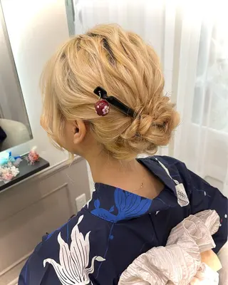 セミロング ヘアアレンジ lien ヒジリのヘアスタイル