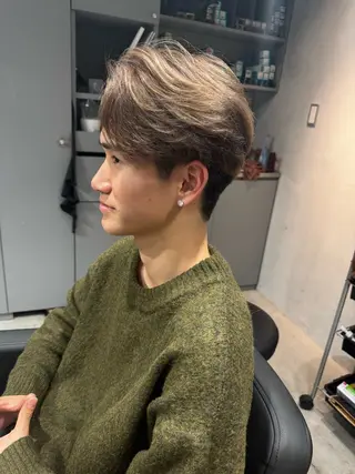 ミディアム カラー パーマ ヘアアレンジ メンズ メンズ特化 しゅうへいのヘアスタイル