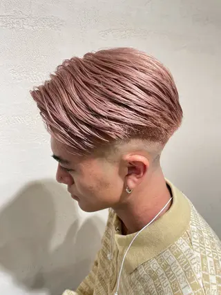 ショート カラー パーマ メンズ 鶴田 来夢のヘアスタイル