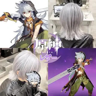 ミディアム カラー 推しカラー💫 ブリーチ💫若菜覚のヘアスタイル