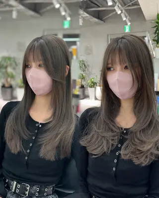 セミロング カラー 🐺ウルフ/レイヤー カット/高嶋湧大のヘアスタイル