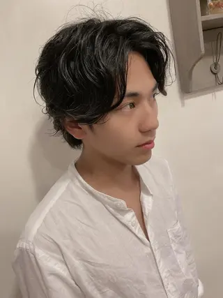 ミディアム パーマ メンズ THREE byKEEPのヘアスタイル